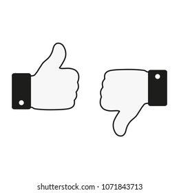 Thumb up and down black icon - social media on a white background