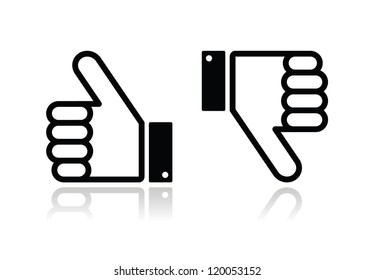 Thumb up and down black icon - social media