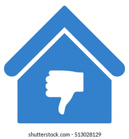 Thumb Down Building vector icon. Flat cobalt symbol. Pictogram is isolated on a white background. Designed for web and software interfaces.