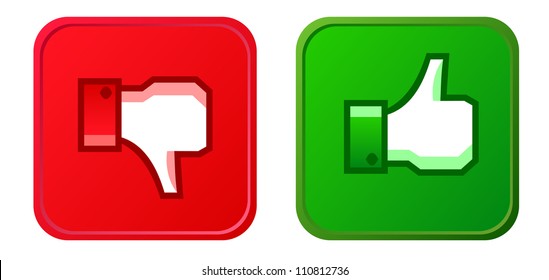 Thumb up and thumb down button