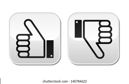 Thumb Up And Down Buttons Set - Social Medi