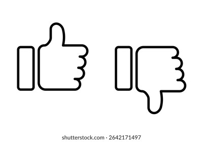 thumb up and thumb down buttons – vector icons