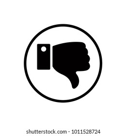 thumb up and down in circle icon vector black and white