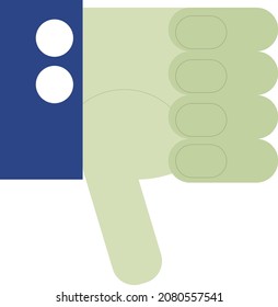 thumb down close up illustration isolated on white