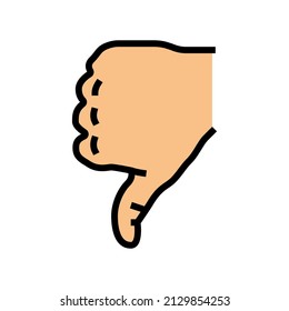 Daumen Sie die Vektorgrafik des Farbsymboles nach unten. Vorzeigen. einzelne Symbolillustration