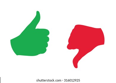 thumb up thumb down color icon vector illustration