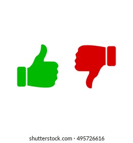 thumb up thumb down color icon vector