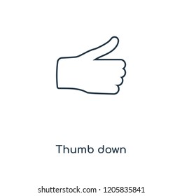 Thumb down concept line icon. Linear Thumb down concept outline symbol design. This simple element illustration can be used for web and mobile UI/UX.