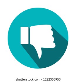 thumb down or dislike notification vector icon, with shadow and flat color, modern concept, simple style 