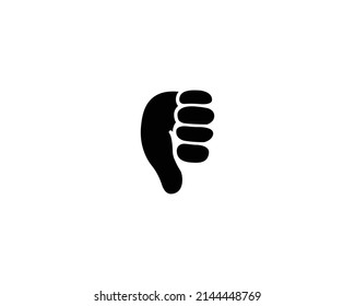 Thumb Down Emoji Gesture Vector Isolated Icon Illustration. Dislike Button Gesture Icon