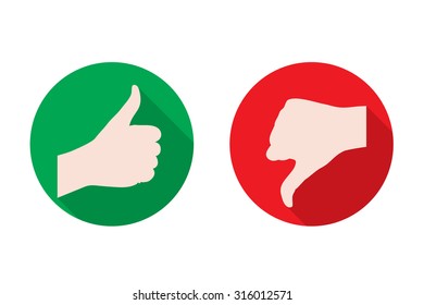 thumb up thumb down flat game graphics icon vector illustration