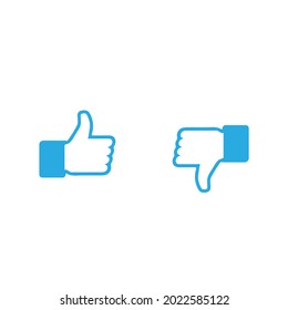 Thumb Up and Thumb Down. Flat style with shadow