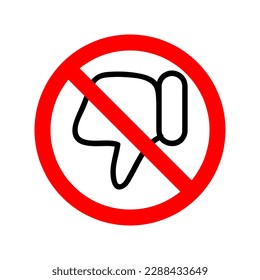 Bajar es prohibido. Detener o prohibir la señal de redondeo rojo con el icono de rechazo. Ilustración vectorial sobre fondo blanco..eps