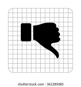 thumb down gesture  - black vector icon