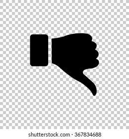 thumb down gesture  - black vector icon
