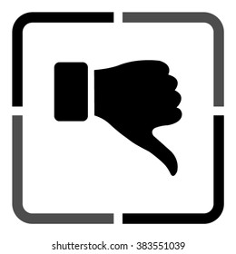 thumb down gesture  - black vector icon
