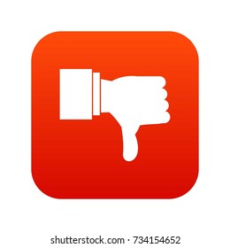 Thumb down gesture icon digital red for any design isolated on white vector illustration