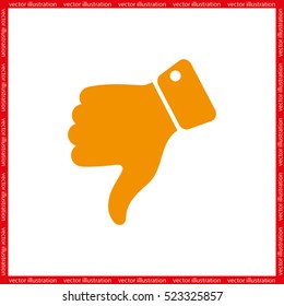 Thumb down gesture icon. Vector illustration eps10.