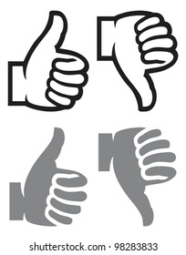 thumb up and down gesture (like and dislike)