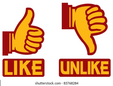 Thumb Up And Down Gesture (like And Unlike)