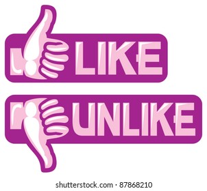 thumb up and down gesture (like - unlike)