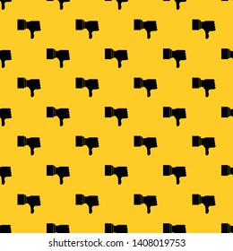 Thumb down gesture pattern seamless vector repeat geometric yellow for any design