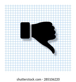 thumb down gesture - vector icon with shadow