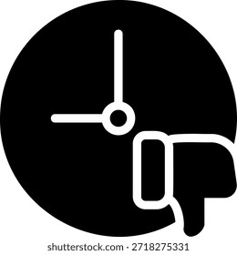 Pulgar hacia abajo icono de glifo ilustración Vector