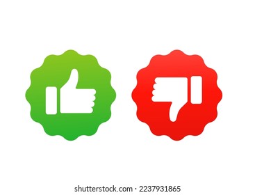 Thumb up and down, great design for any purpose. Concept of social networks. Vector illustration