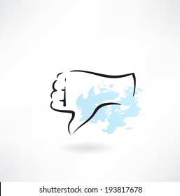thumb down grunge icon