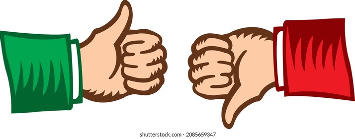 Thumb Up and Down Hand Icon Design Vector Element Isolated