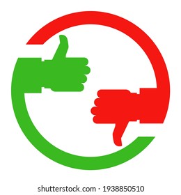 Händchen Sie die Hände hoch und halten Sie sich die Hände runter - Symbol für die Wahl