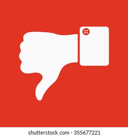 The thumb down icon. Against and no symbol. Flat Vector illustration