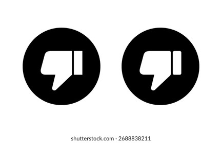 Thumb down icon in black circle. Dislike hand gesture symbol. Disapprove, reject, refuse, fail sign