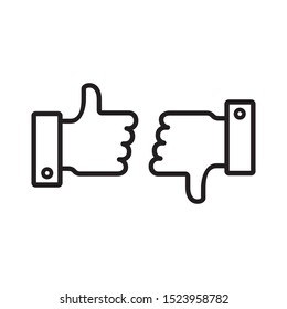 Thumb up and down icon design isolated on white background. Like and dislike icon.