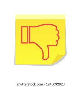 Thumb down, icon disapproval. Vote, hate or thumbs down, dislike for social networks.