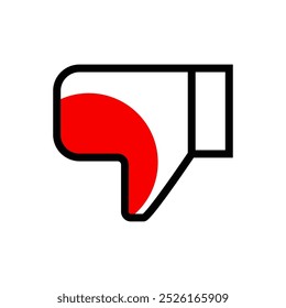Daumen runter Symbol. Abneigung gegen Symbol. Handgezeichnete Vektorgrafik