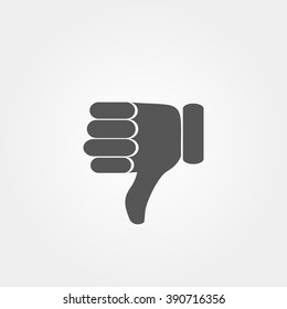 Thumb down icon in flat style  grey color