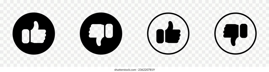 Thumb up and thumb down icon. Good and bad rating. Social media concept. Like and dislike symbols. Vector illustration.