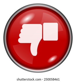 Thumb down icon. Internet button on white background. 