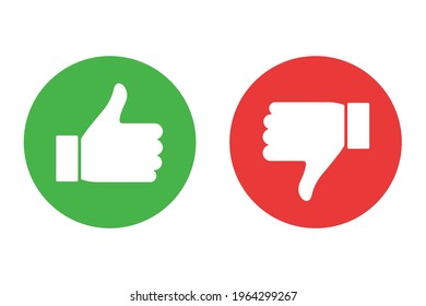 Thumb up and thumb down icon. Thumb like button. Dislike symbol. Vector illustration