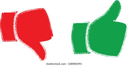 Thumb up and thumb down icon. Like and Dislike. Vector illustration.