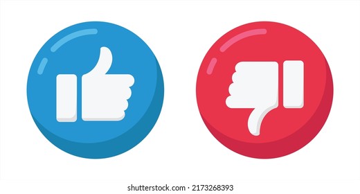 Thumb up and thumb down icon. Like and dislike vector illustration