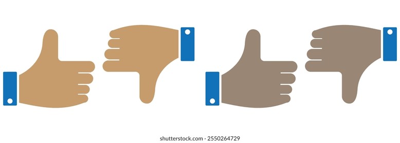 Thumb up and thumb down icon. like and dislike icon. Do and Don't symbol icon. vector illustration on white background eps 10.