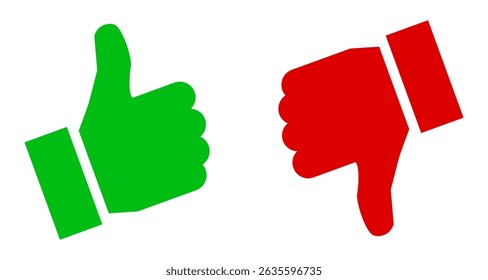 Thumb up and down icon. Like and dislike
