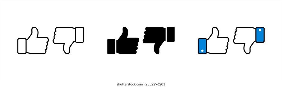 Thumb up thumb down icon. like symbol. Vector 10 eps.