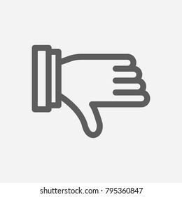 Thumb down icon line symbol. Isolated vector illustration of dislike sign concept for your web site mobile app logo UI design.
