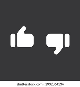 Thumb Up and Thumb Down icon on grey background