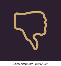 The thumb down icon. Rejected and no, negative symbol. Flat Vector illustration