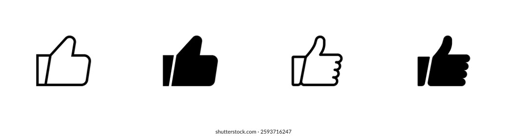 Thumb up thumb down icon set. Like dislike symbol. Vector illustration.